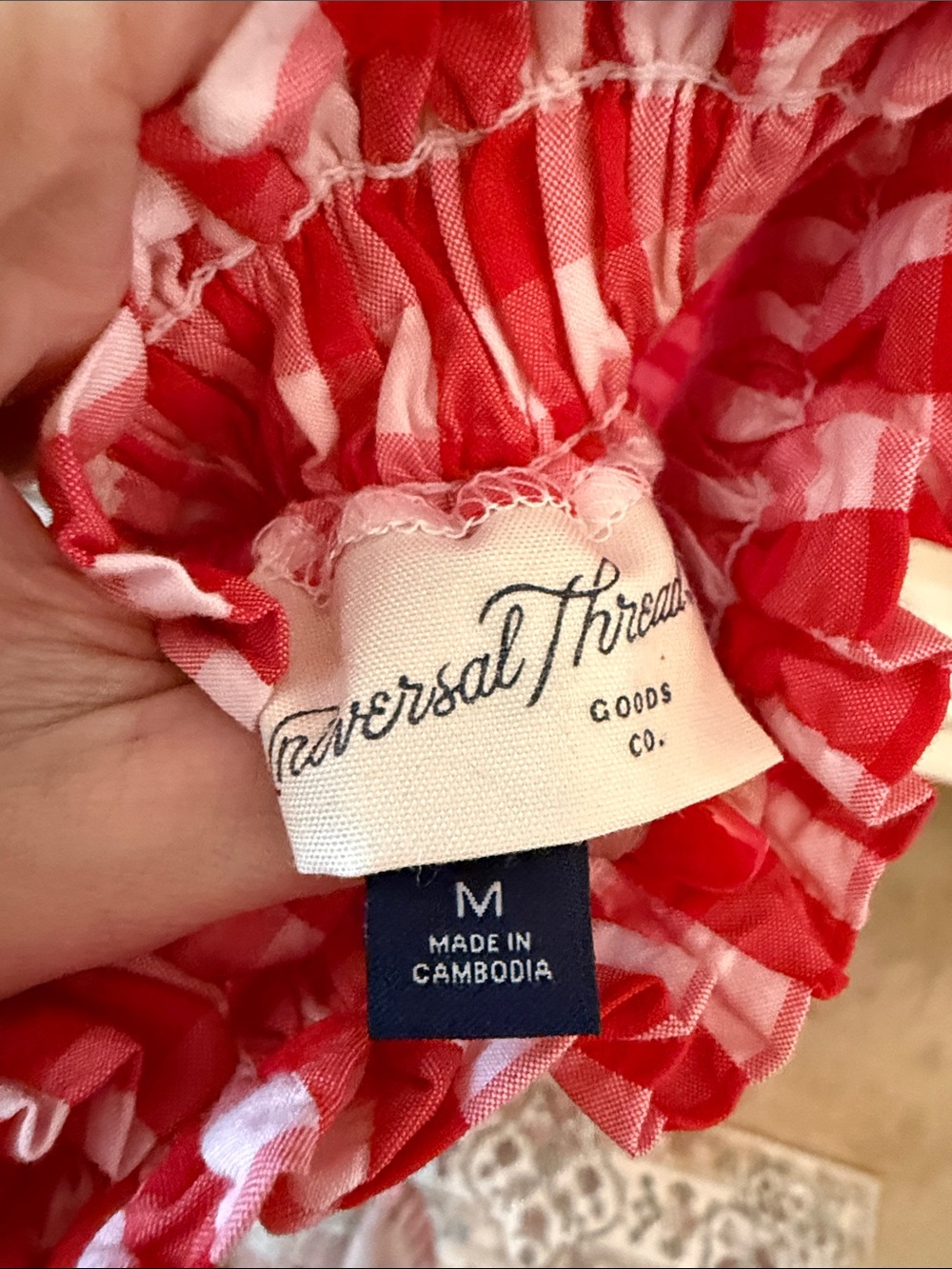 Universal Thread Red and White Gingham Maxi Skirt - Picture 3 of 9